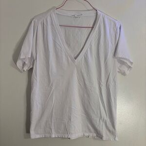 Good American White Short Sleeve V neck T-Shirt - Size L (3)